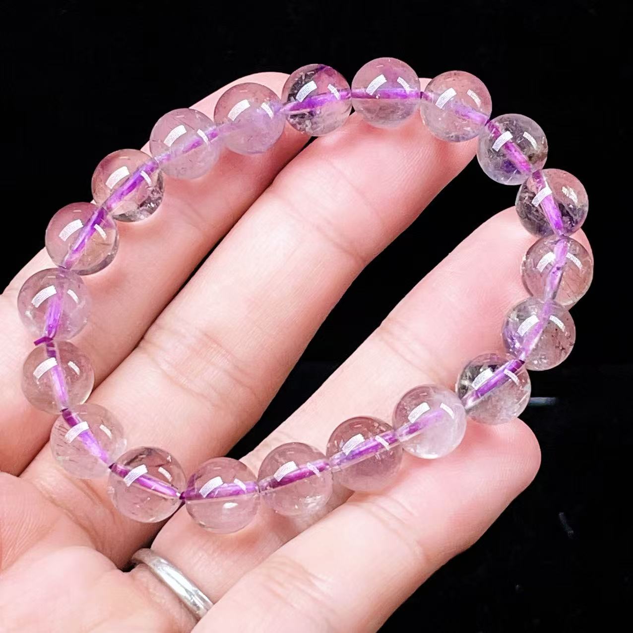 Yahoo! Yahoo!ショッピング(ヤフー ショッピング)PROME 天然石・高品質・希少鉱・再入荷困難・アメジストファントム・エレスチャルアメジスト・幻影紫水晶・ブラジル産・ブレスレット・v56158