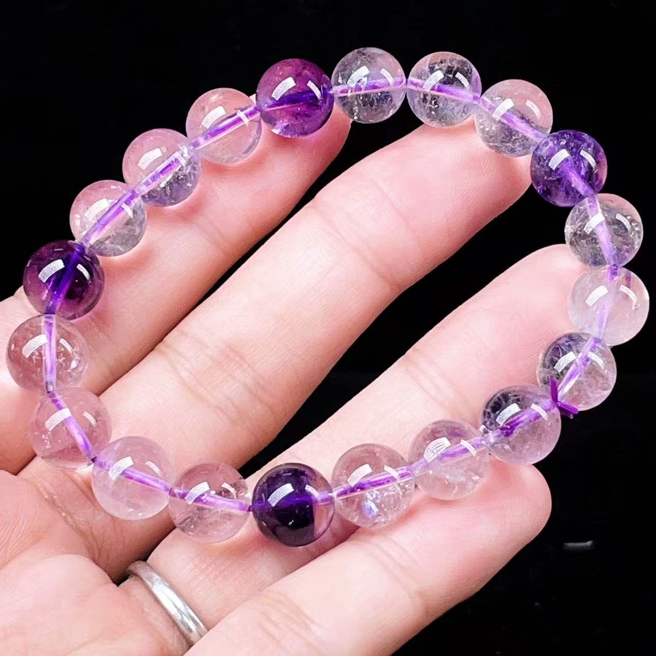 Yahoo! Yahoo!ショッピング(ヤフー ショッピング)PROME 天然石・高品質・希少鉱・再入荷困難・アメジストファントム・エレスチャルアメジスト・幻影紫水晶・ブラジル産・ブレスレット・v56165