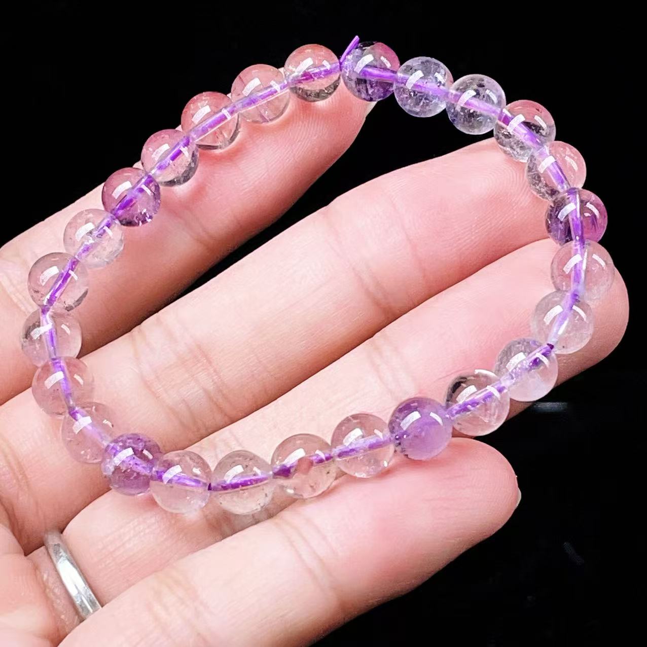 Yahoo! Yahoo!ショッピング(ヤフー ショッピング)PROME 天然石・高品質・希少鉱・再入荷困難・アメジストファントム・エレスチャルアメジスト・幻影紫水晶・ブラジル産・ブレスレット・v56174