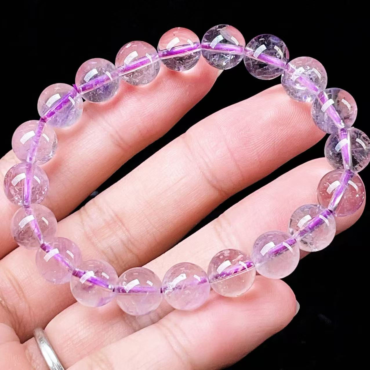 Yahoo! Yahoo!ショッピング(ヤフー ショッピング)PROME 天然石・高品質・希少鉱・再入荷困難・アメジストファントム・エレスチャルアメジスト・幻影紫水晶・ブラジル産・ブレスレット・v56175