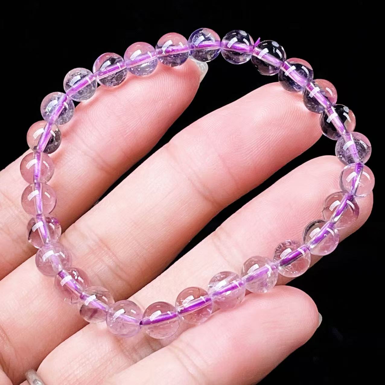 Yahoo! Yahoo!ショッピング(ヤフー ショッピング)PROME 天然石・高品質・希少鉱・再入荷困難・アメジストファントム・エレスチャルアメジスト・幻影紫水晶・ブラジル産・ブレスレット・v56176