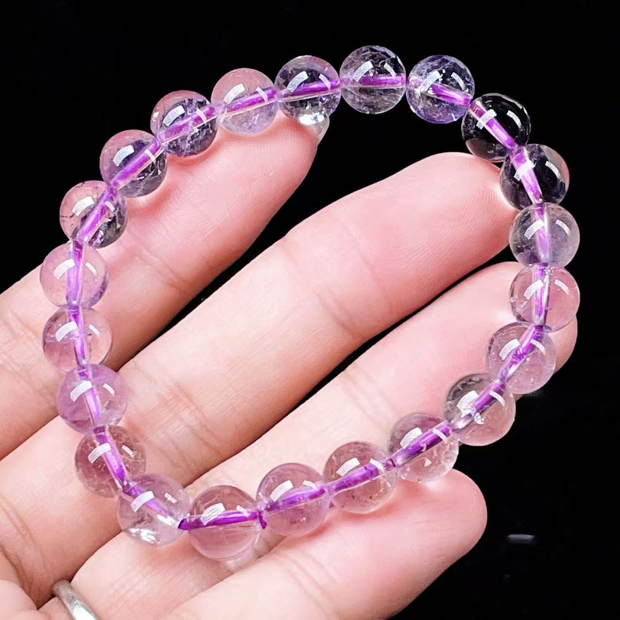 Yahoo! Yahoo!ショッピング(ヤフー ショッピング)PROME 天然石・高品質・希少鉱・再入荷困難・アメジストファントム・エレスチャルアメジスト・幻影紫水晶・ブラジル産・ブレスレット・v56186