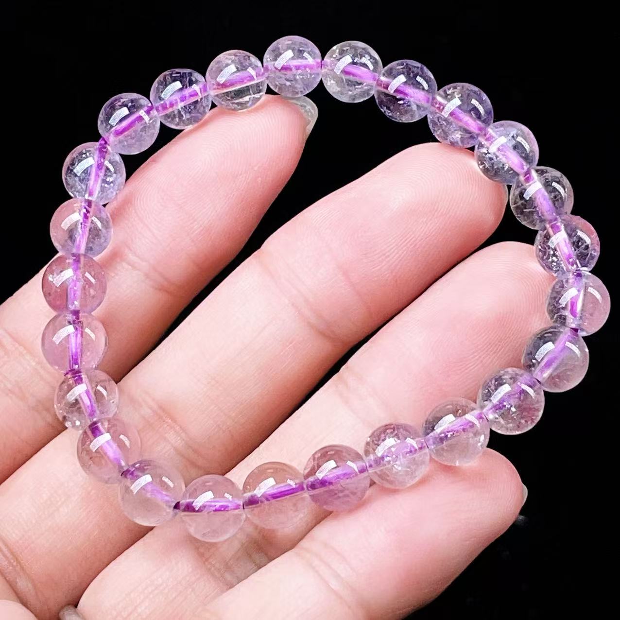 Yahoo! Yahoo!ショッピング(ヤフー ショッピング)PROME 天然石・高品質・希少鉱・再入荷困難・アメジストファントム・エレスチャルアメジスト・幻影紫水晶・ブラジル産・ブレスレット・v56189