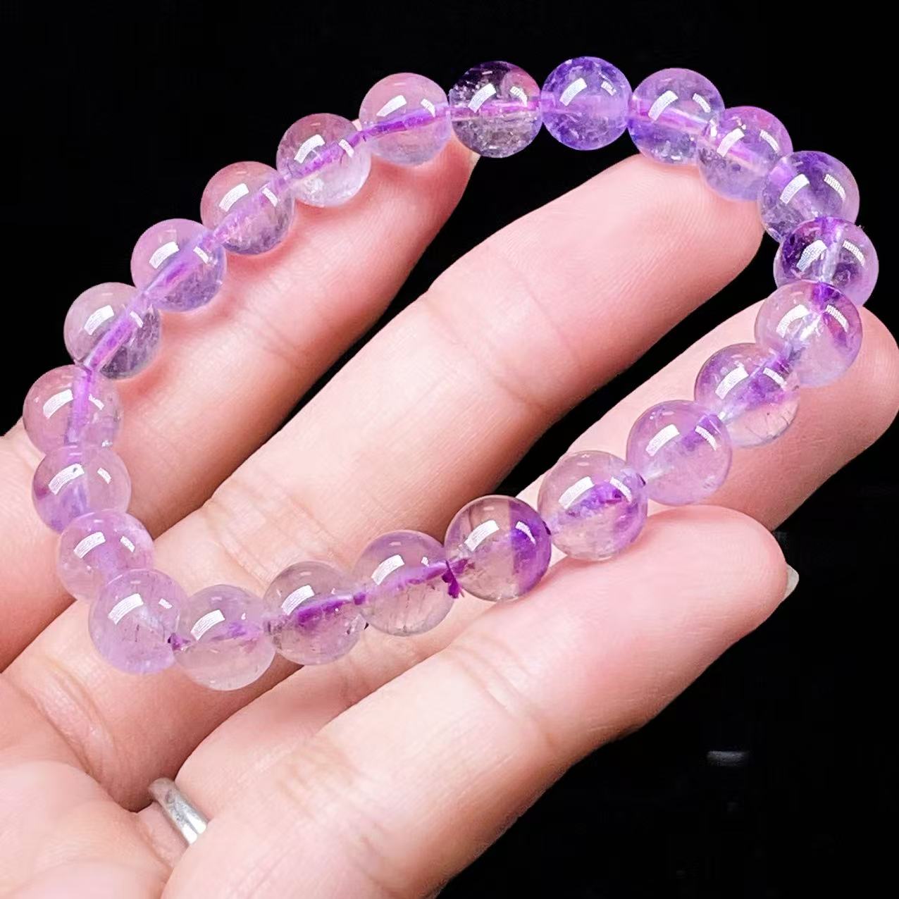Yahoo! Yahoo!ショッピング(ヤフー ショッピング)PROME 天然石・高品質・希少鉱・再入荷困難・アメジストファントム・エレスチャルアメジスト・幻影紫水晶・ブラジル産・ブレスレット・v56191