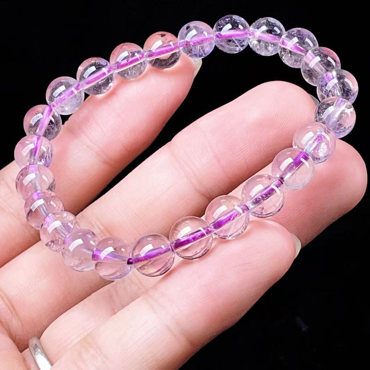 Yahoo! Yahoo!ショッピング(ヤフー ショッピング)PROME 天然石・高品質・希少鉱・再入荷困難・アメジストファントム・エレスチャルアメジスト・幻影紫水晶・ブラジル産・ブレスレット・v56196