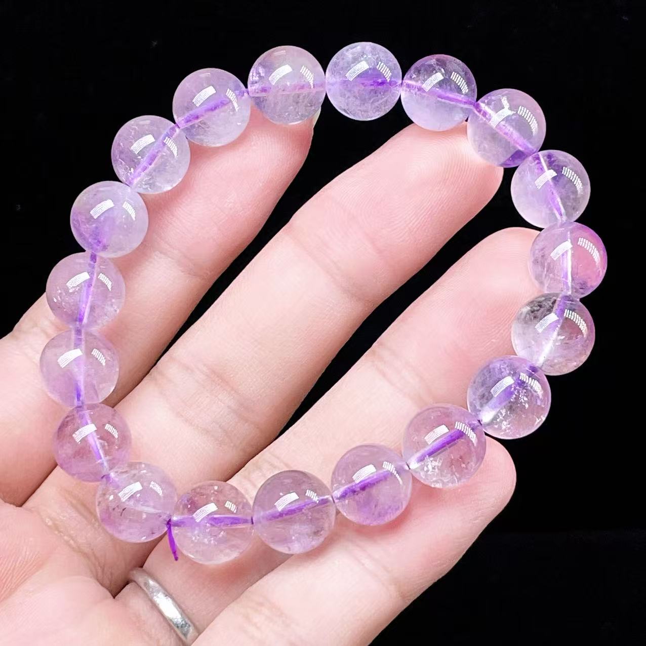 Yahoo! Yahoo!ショッピング(ヤフー ショッピング)PROME 天然石【一点物】【希少透明】エレスチャルアメジスト・アメジストファントム・内包物あり・ブラジル産・ブレスレット v57112
