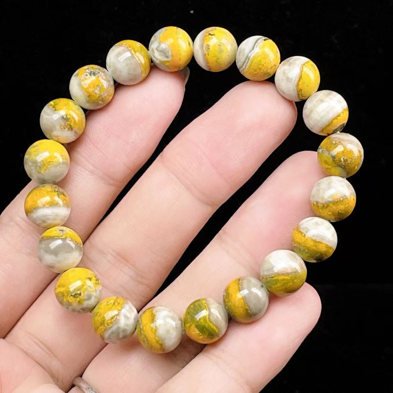 PROME 天然石【一点物】高品質・バンブルビージャスパー・明るい