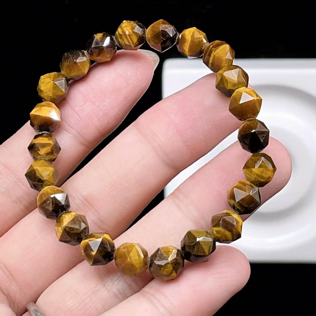 Yahoo! Yahoo!ショッピング(ヤフー ショッピング)PROME 天然石 【一点物】高品質・イエロータイガーアイ・多面カット・南アフリカ産・レディース・金運・魔除け・ブレスレットV57305