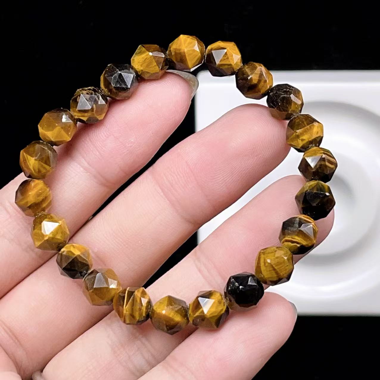 Yahoo! Yahoo!ショッピング(ヤフー ショッピング)PROME 天然石 【一点物】高品質・イエロータイガーアイ・多面カット・南アフリカ産・レディース・金運・魔除け・ブレスレットV57308