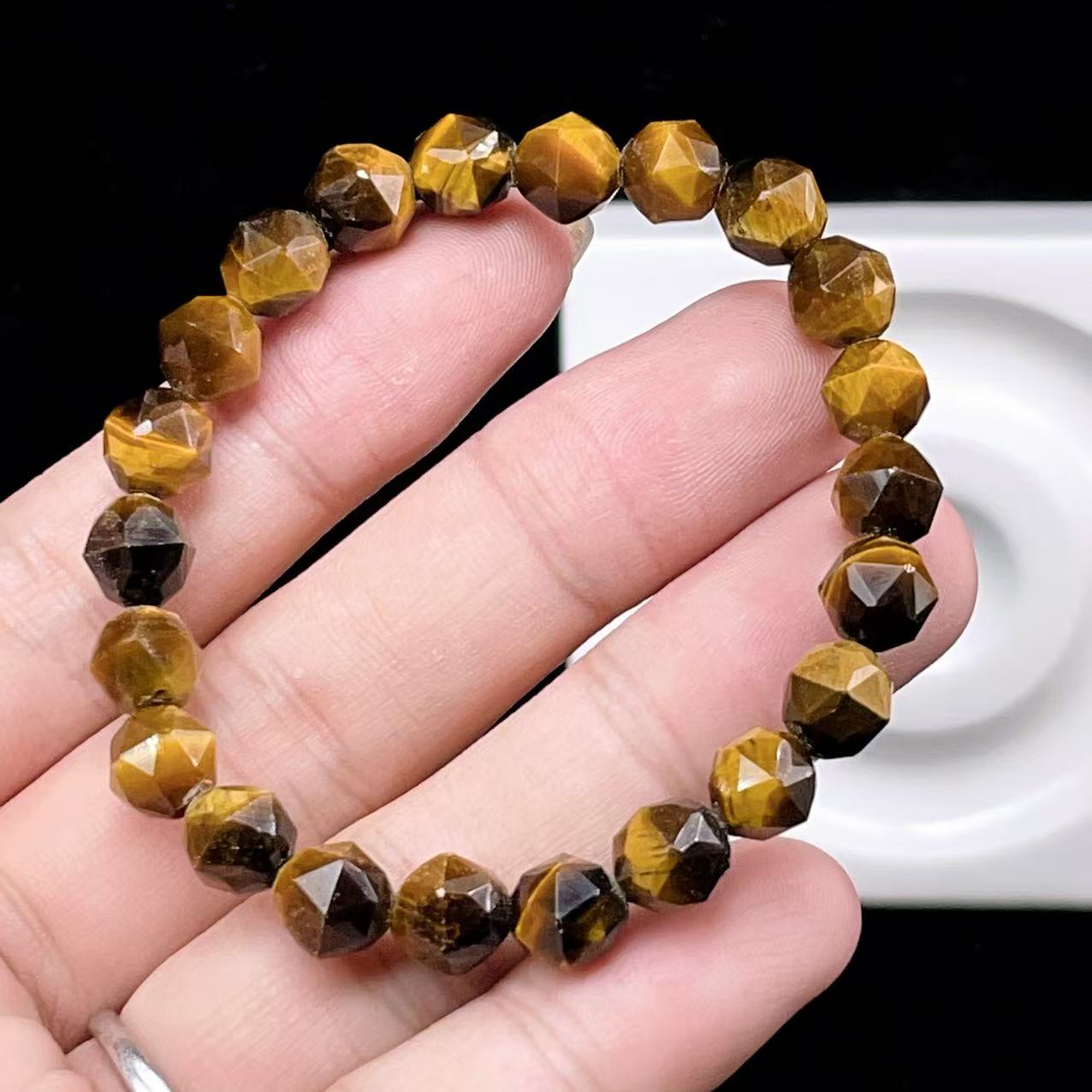 Yahoo! Yahoo!ショッピング(ヤフー ショッピング)PROME 天然石 【一点物】高品質・イエロータイガーアイ・多面カット・南アフリカ産・レディース・金運・魔除け・ブレスレットV57310