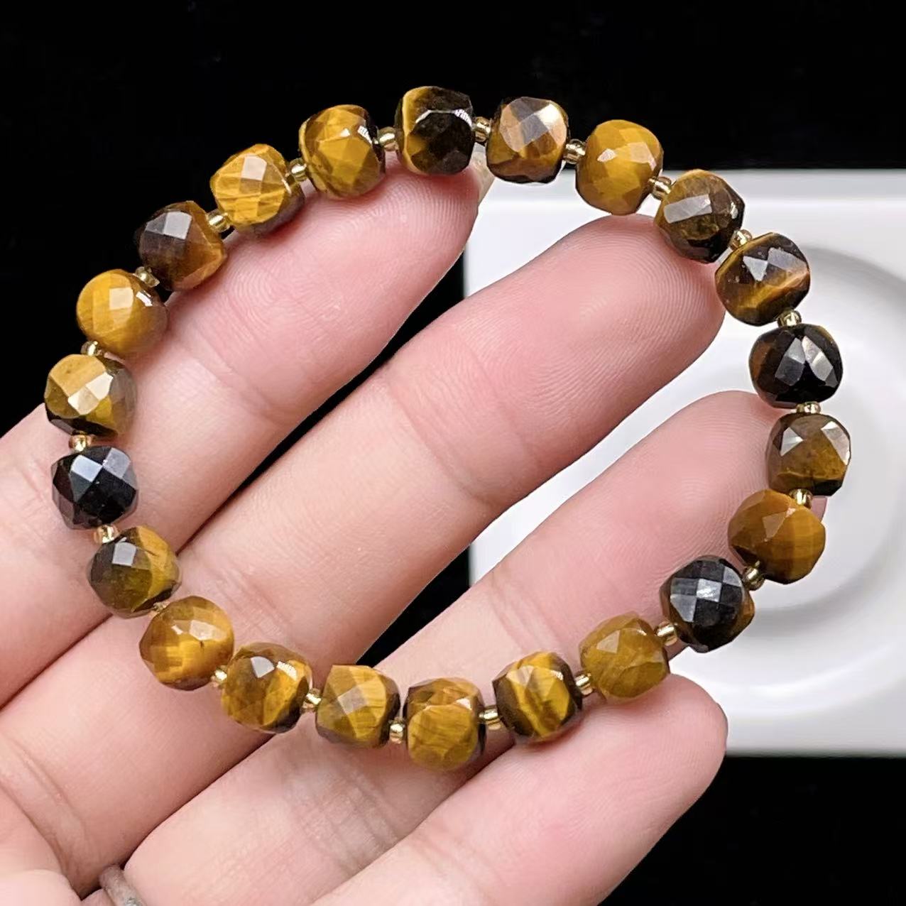 Yahoo! Yahoo!ショッピング(ヤフー ショッピング)PROME 天然石 【一点物】高品質・イエロータイガーアイ・多面カット・南アフリカ産・レディース・金運・魔除け・ブレスレットV57315