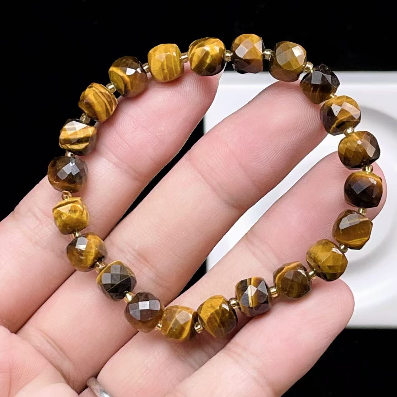 Yahoo! Yahoo!ショッピング(ヤフー ショッピング)PROME 天然石 【一点物】高品質・イエロータイガーアイ・多面カット・南アフリカ産・レディース・金運・魔除け・ブレスレットV57316
