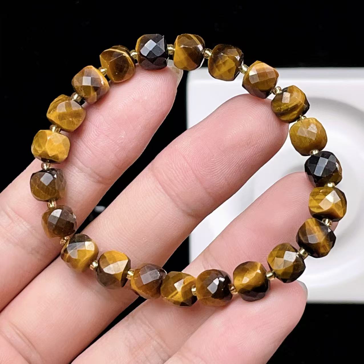 Yahoo! Yahoo!ショッピング(ヤフー ショッピング)PROME 天然石 【一点物】高品質・イエロータイガーアイ・多面カット・南アフリカ産・レディース・金運・魔除け・ブレスレットV57317