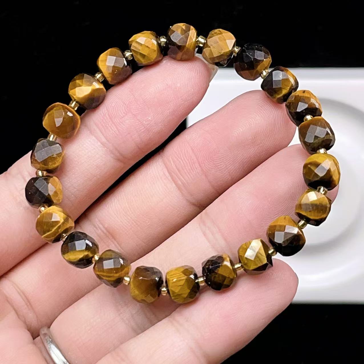 Yahoo! Yahoo!ショッピング(ヤフー ショッピング)PROME 天然石 【一点物】高品質・イエロータイガーアイ・多面カット・南アフリカ産・レディース・金運・魔除け・ブレスレットV57321