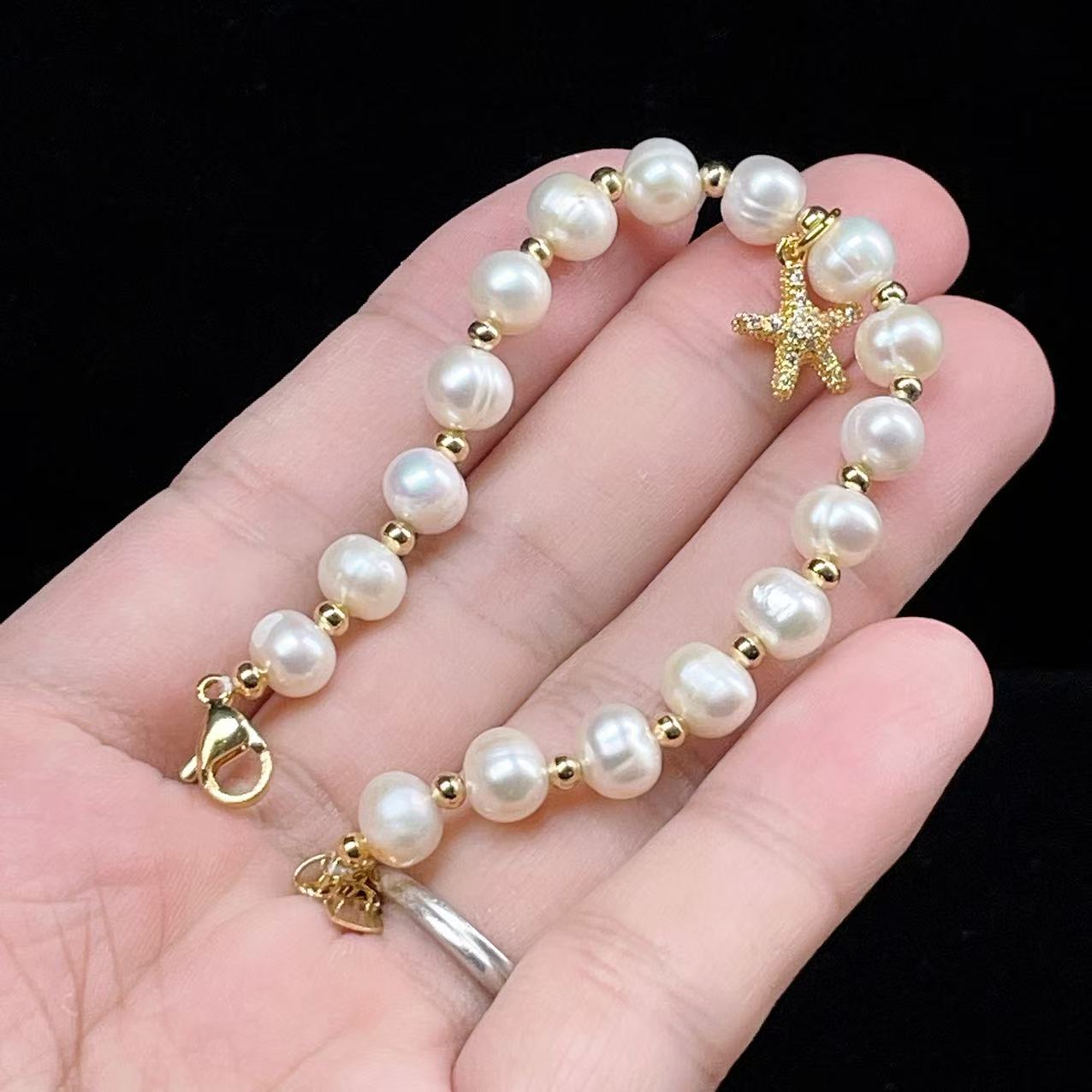Yahoo! Yahoo!ショッピング(ヤフー ショッピング)PROME 天然石  【一点物】上品 淡水パール レディース ゴールドカラー 金具付き 真珠 アクセサリー 結婚式 フォーマル プレゼントブレスレット V57383