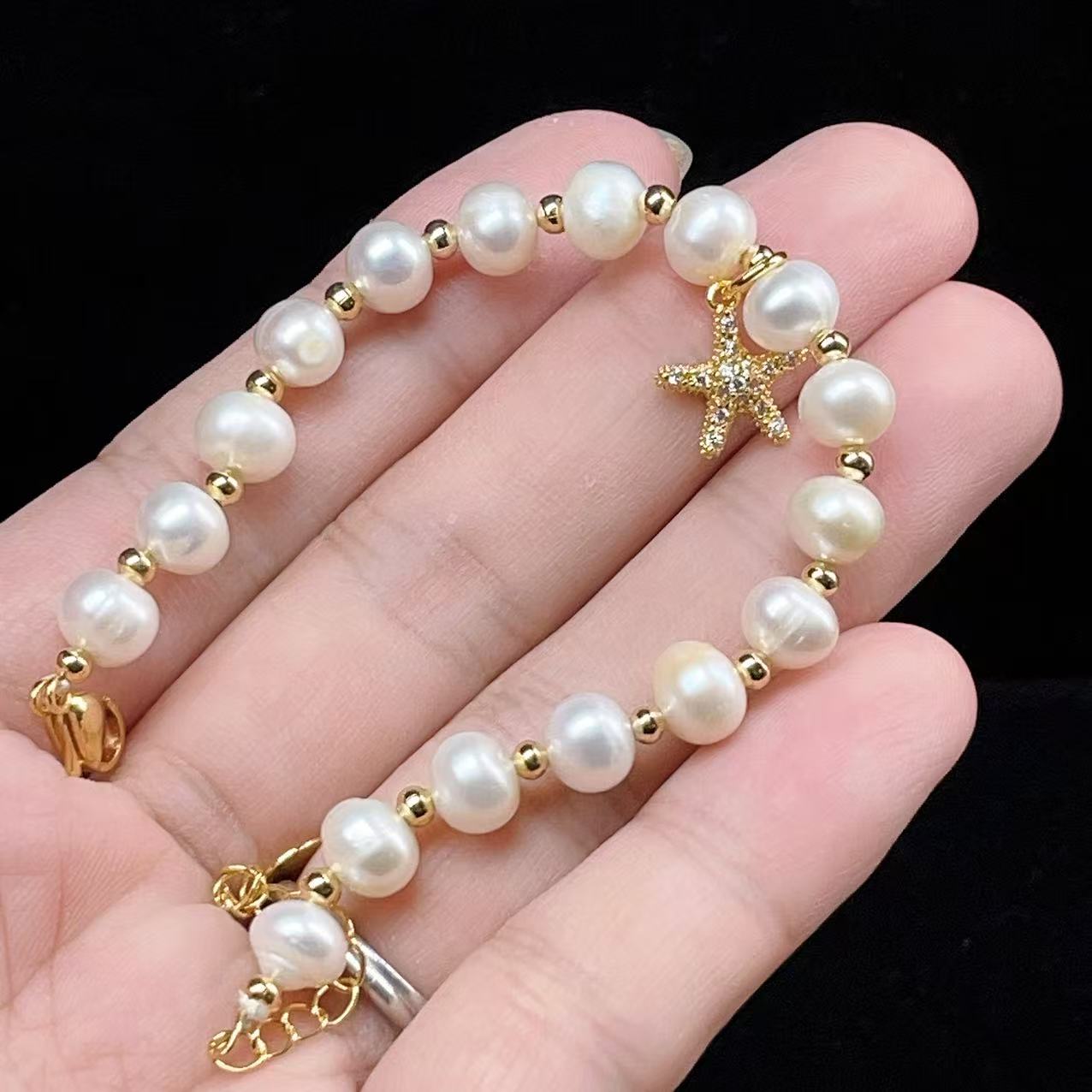 Yahoo! Yahoo!ショッピング(ヤフー ショッピング)PROME 天然石  【一点物】上品 淡水パール レディース ゴールドカラー 金具付き 真珠 アクセサリー 結婚式 フォーマル プレゼントブレスレット V57390