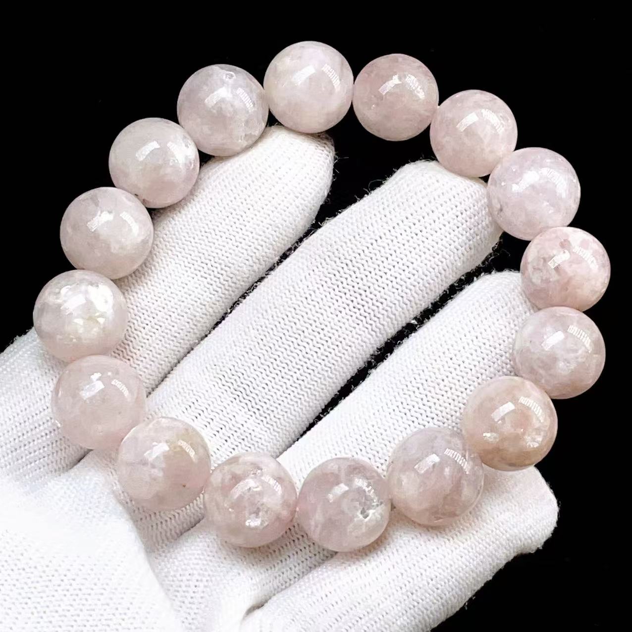 PROME 天然石【一点物】ピンクマイカ 再入荷困難 ブレスレット 愛と