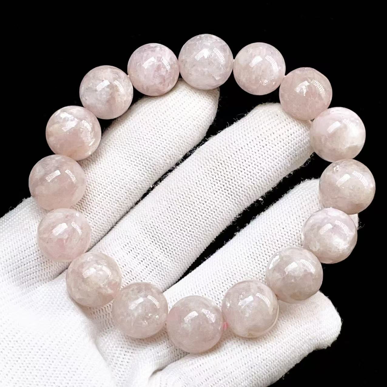 PROME 天然石【一点物】ピンクマイカ 再入荷困難 ブレスレット 愛と