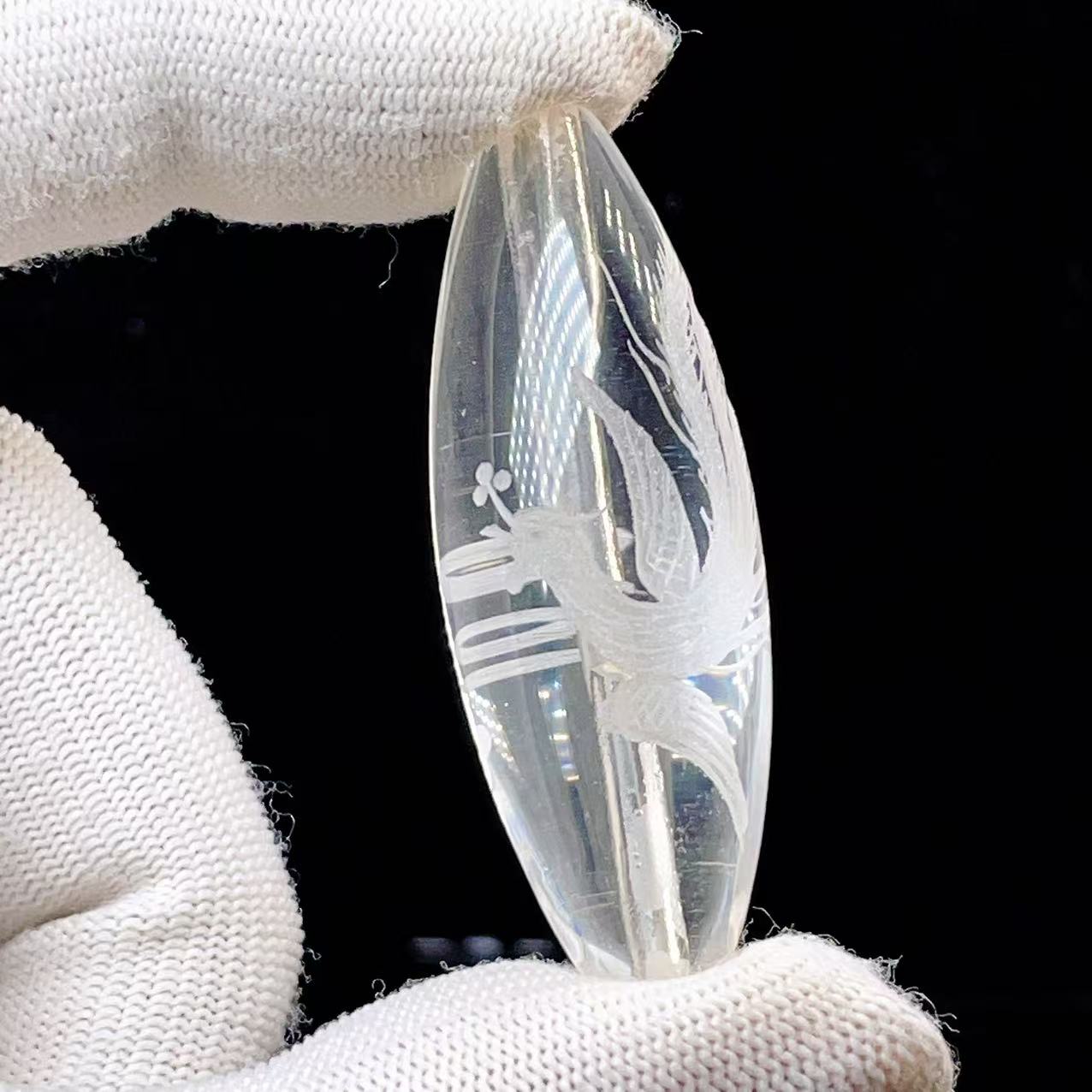 Yahoo! Yahoo!ショッピング(ヤフー ショッピング)PROME 天然石【一点物】水晶 鳳凰彫り天珠 龍神守護 浄化 開運 手彫りカービング 開運厄除け v57740