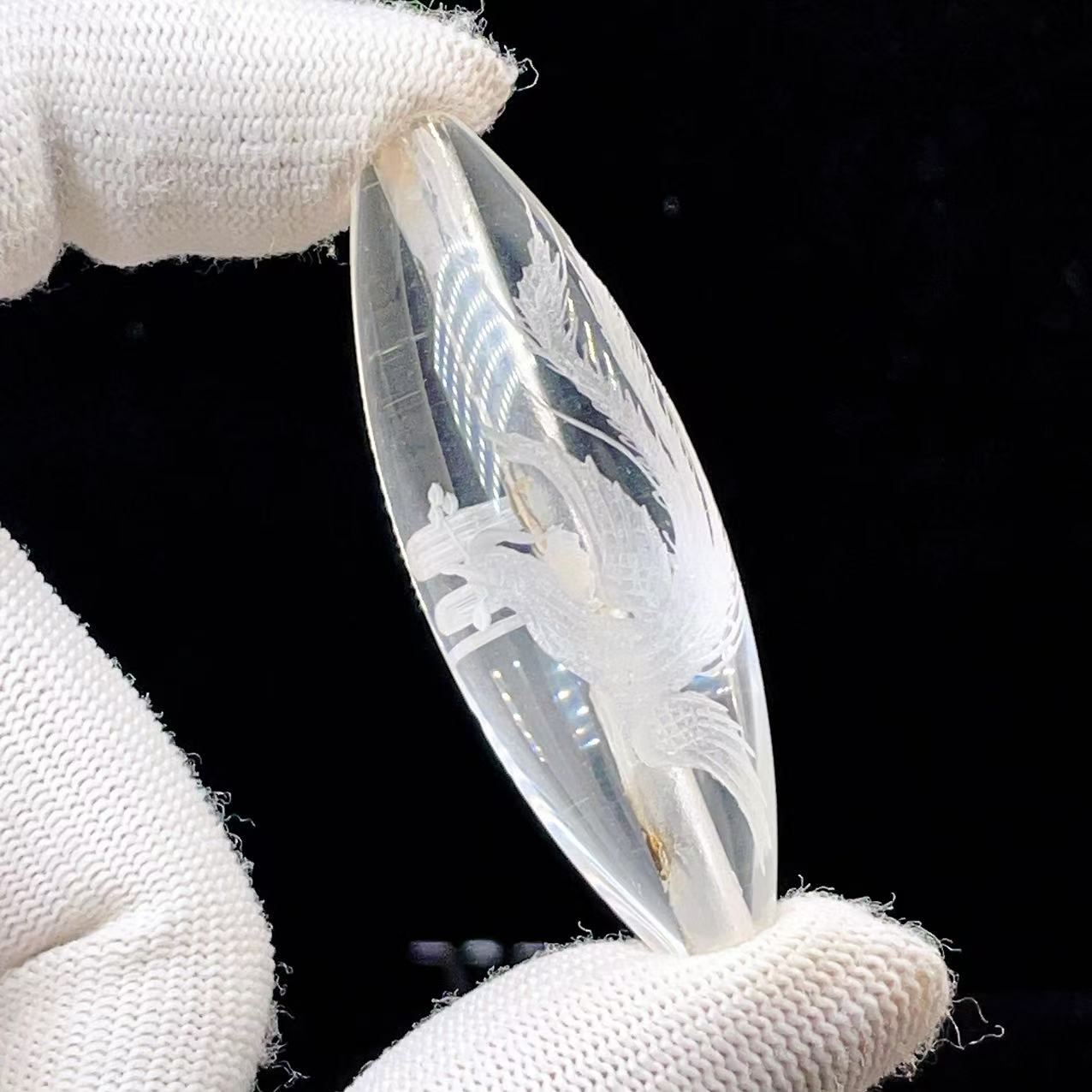 Yahoo! Yahoo!ショッピング(ヤフー ショッピング)PROME 天然石【一点物】水晶 鳳凰彫り天珠 龍神守護 浄化 開運 手彫りカービング 開運厄除け v57741