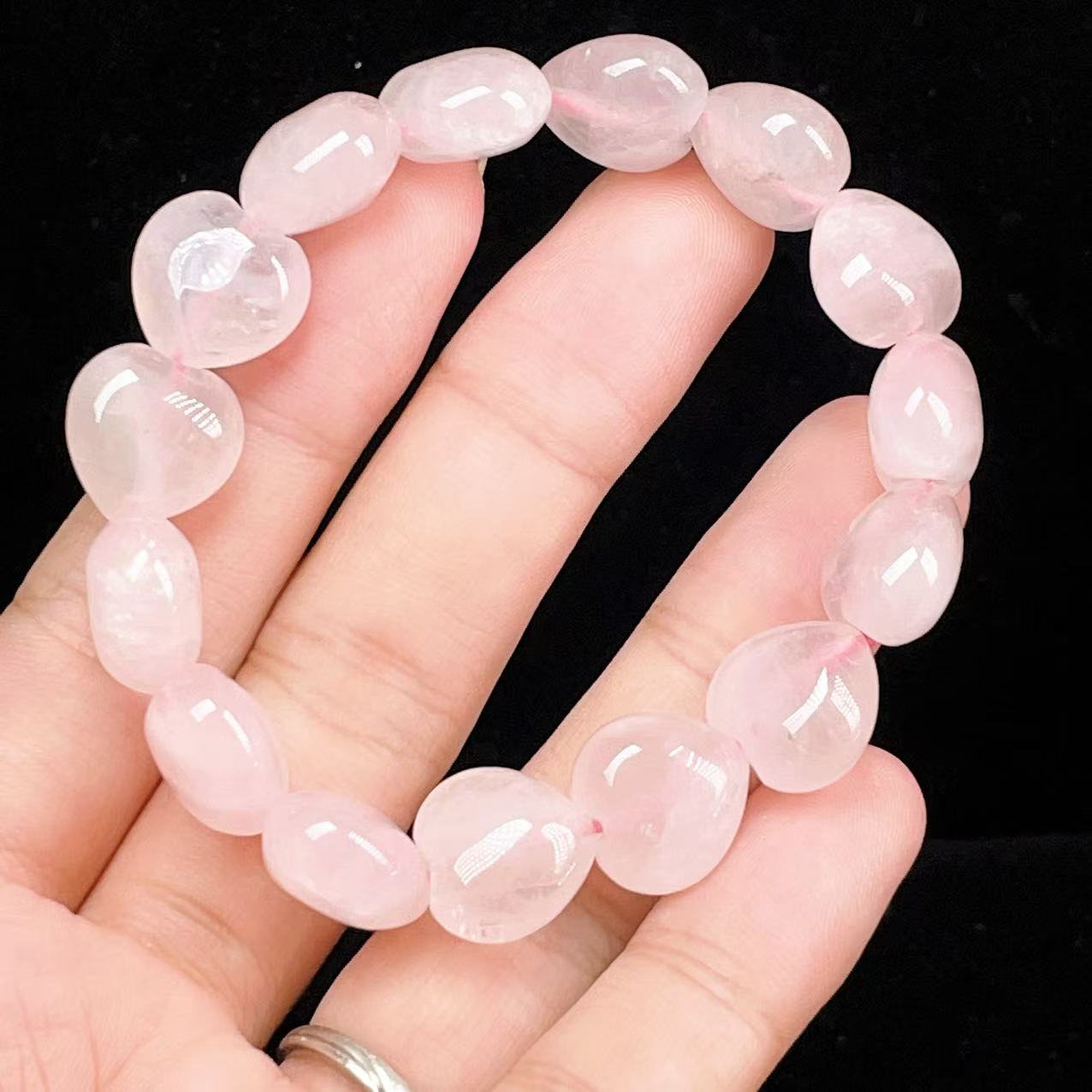 Yahoo! Yahoo!ショッピング(ヤフー ショッピング)PROME 天然石【一点物】高品質・ローズクォーツ・ハート型・恋愛運、癒し、愛情成就・ブラジル産・ブレスレット・ v57925
