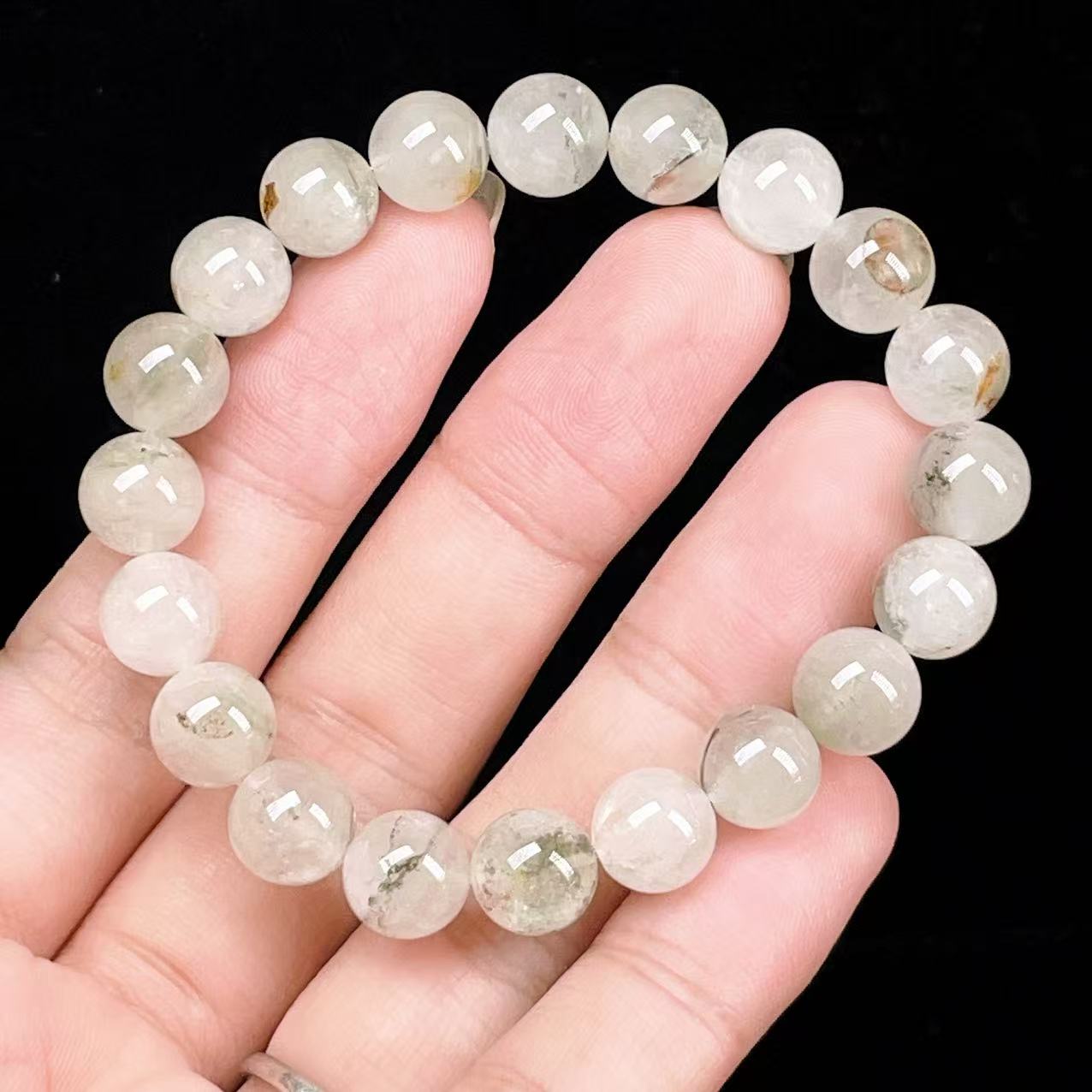 Yahoo! Yahoo!ショッピング(ヤフー ショッピング)PROME 天然石【一点物】高品質・ガーデンクォーツ・苔入り水晶・アイリスクォーツ・仕事運・財運・商売繁盛・ブラジル産・ブレスレット・ v57961