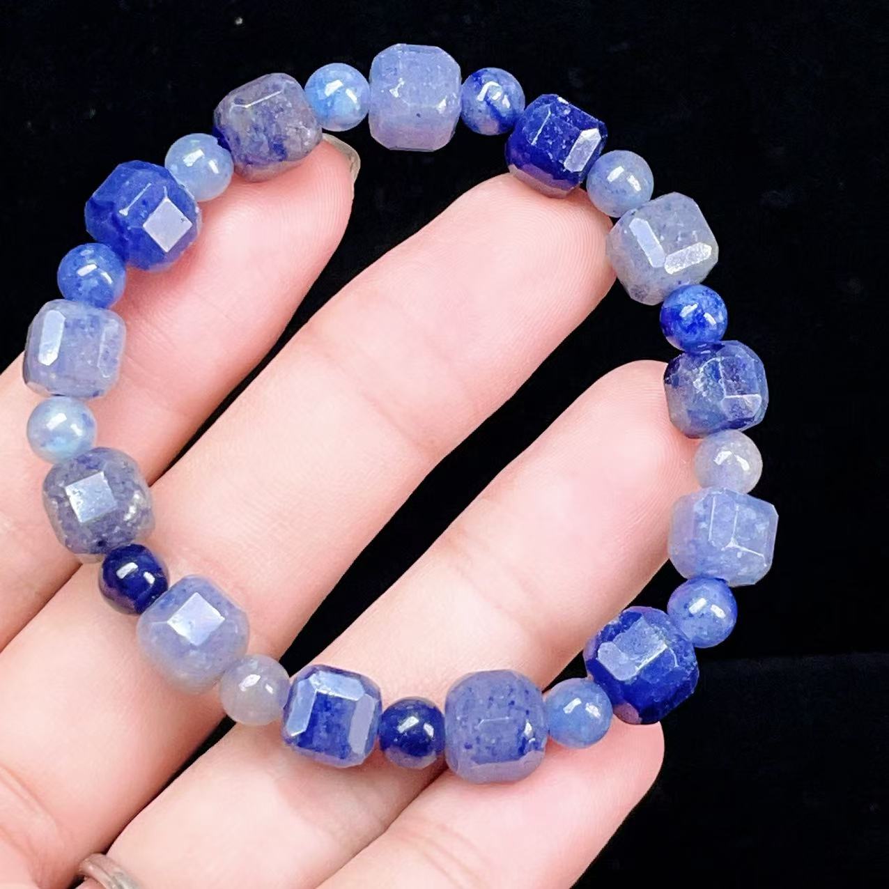 Yahoo! Yahoo!ショッピング(ヤフー ショッピング)PROME 天然石【一点物】高品質・アベンチュリンインクオーツ・ブルーアベンチュリン・心の癒し・感情の安定・冷静さ・インド産・ブレスレット v58502
