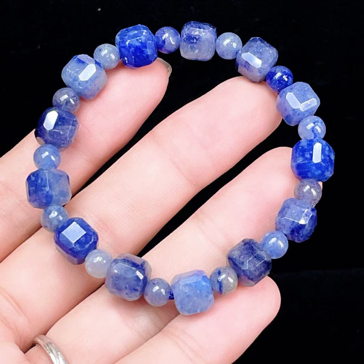 Yahoo! Yahoo!ショッピング(ヤフー ショッピング)PROME 天然石【一点物】高品質・アベンチュリンインクオーツ・ブルーアベンチュリン・心の癒し・感情の安定・冷静さ・インド産・ブレスレット v58503
