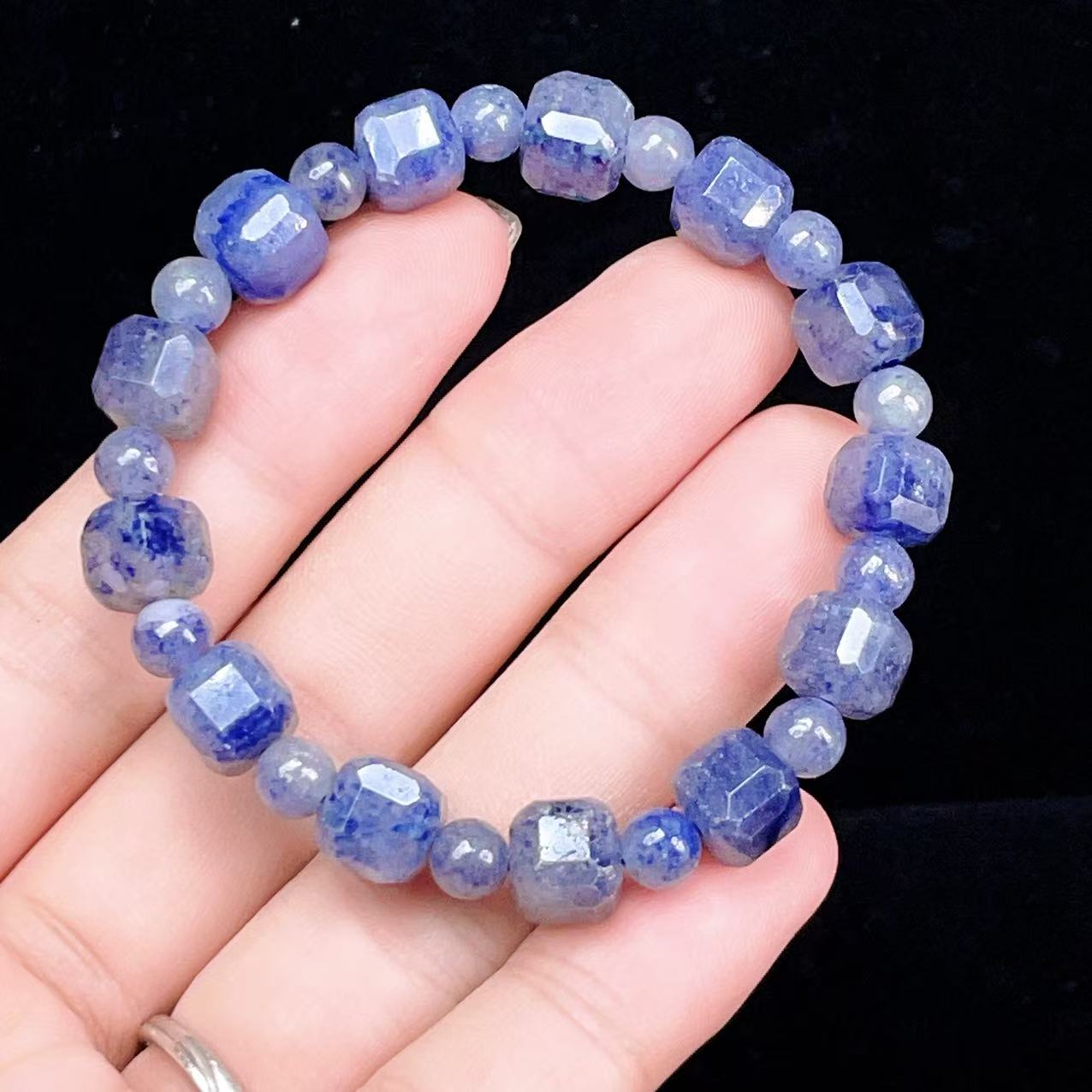 Yahoo! Yahoo!ショッピング(ヤフー ショッピング)PROME 天然石【一点物】高品質・アベンチュリンインクオーツ・ブルーアベンチュリン・心の癒し・感情の安定・冷静さ・インド産・ブレスレット v58505