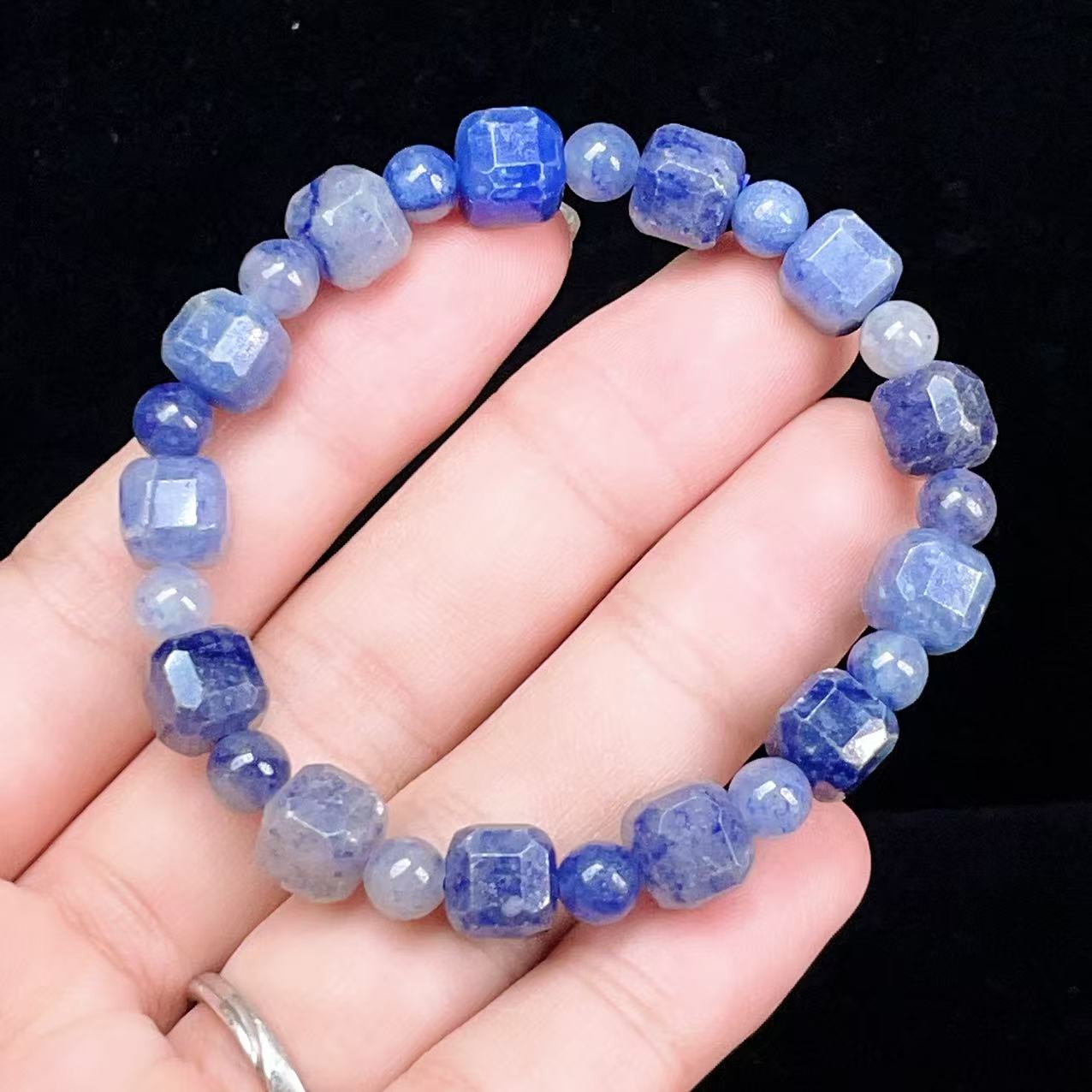 Yahoo! Yahoo!ショッピング(ヤフー ショッピング)PROME 天然石【一点物】高品質・アベンチュリンインクオーツ・ブルーアベンチュリン・心の癒し・感情の安定・冷静さ・インド産・ブレスレット v58506