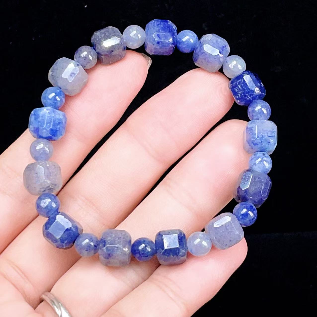 Yahoo! Yahoo!ショッピング(ヤフー ショッピング)PROME 天然石【一点物】高品質・アベンチュリンインクオーツ・ブルーアベンチュリン・心の癒し・感情の安定・冷静さ・インド産・ブレスレット v58508