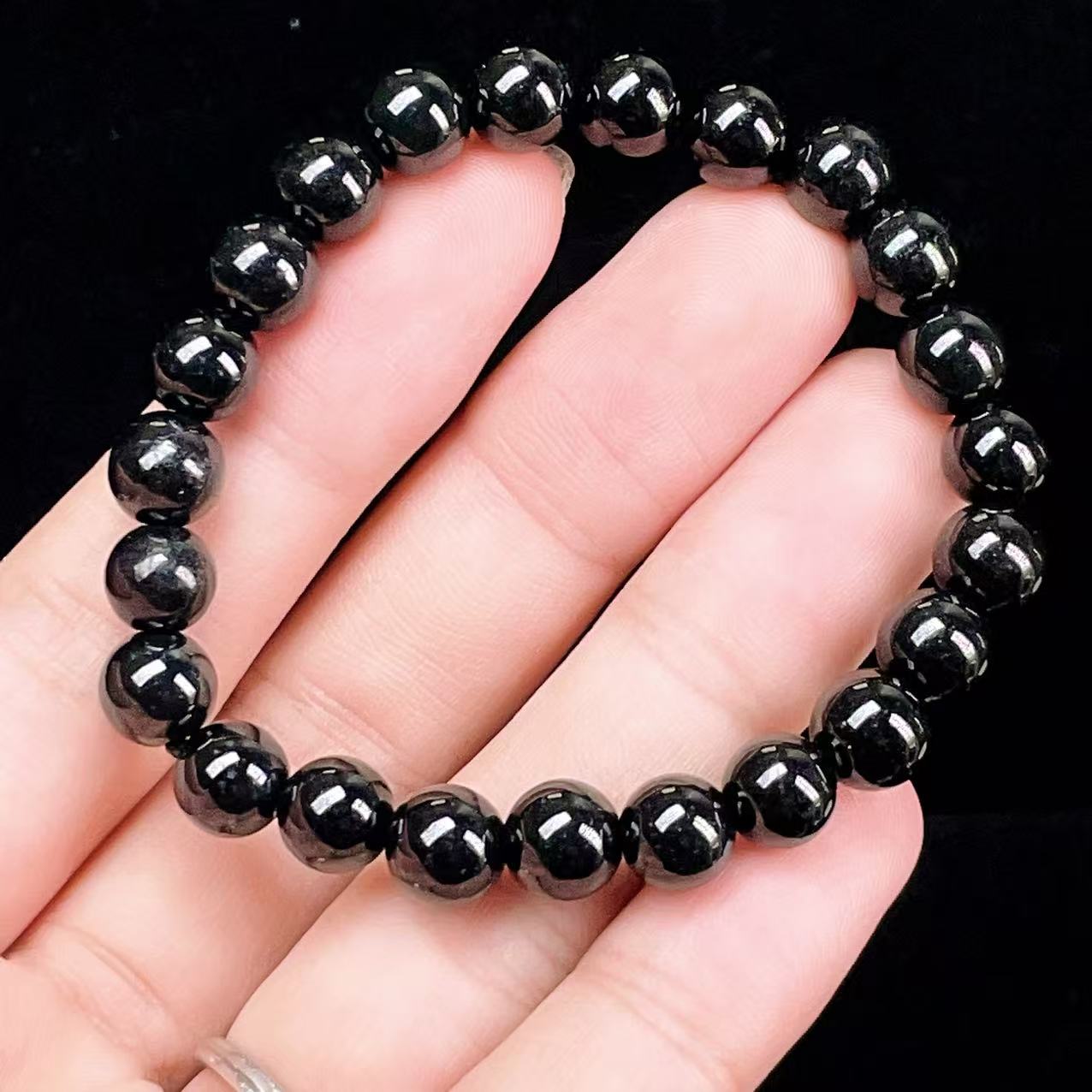Yahoo! Yahoo!ショッピング(ヤフー ショッピング)PROME 天然石【一点物】高品質・ブラックヒスイ・黒翡翠・スターヒスイ・墨緑・微細な星状の輝き・魔除け・精神安定・ミャンマー産・ブレスレット v58520