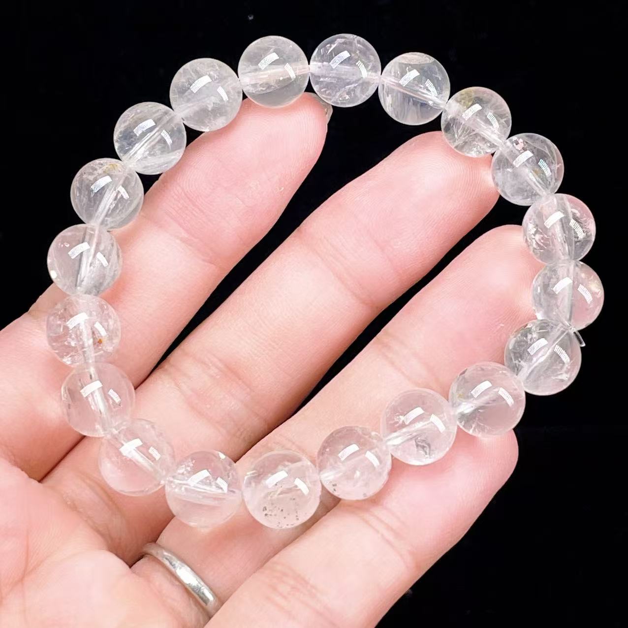 Yahoo! Yahoo!ショッピング(ヤフー ショッピング)PROME 天然石【一点物】高品質・透明体・内包物の輝き・希少鉱・黄鉄鉱入り水晶・パイライトインクォーツ・ペルー産・ブレスレット v58565