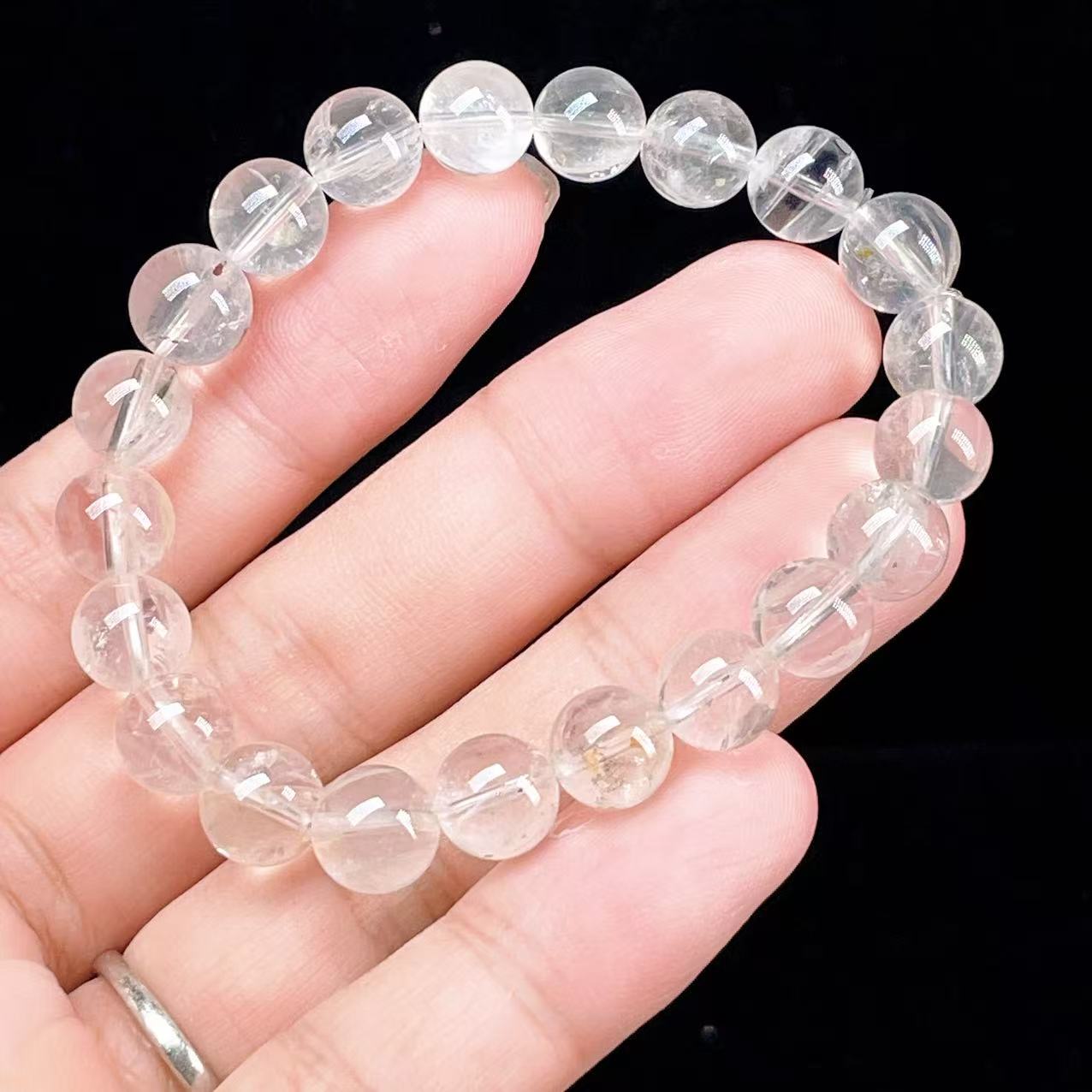 Yahoo! Yahoo!ショッピング(ヤフー ショッピング)PROME 天然石【一点物】高品質・透明体・内包物の輝き・希少鉱・黄鉄鉱入り水晶・パイライトインクォーツ・ペルー産・ブレスレット v58566