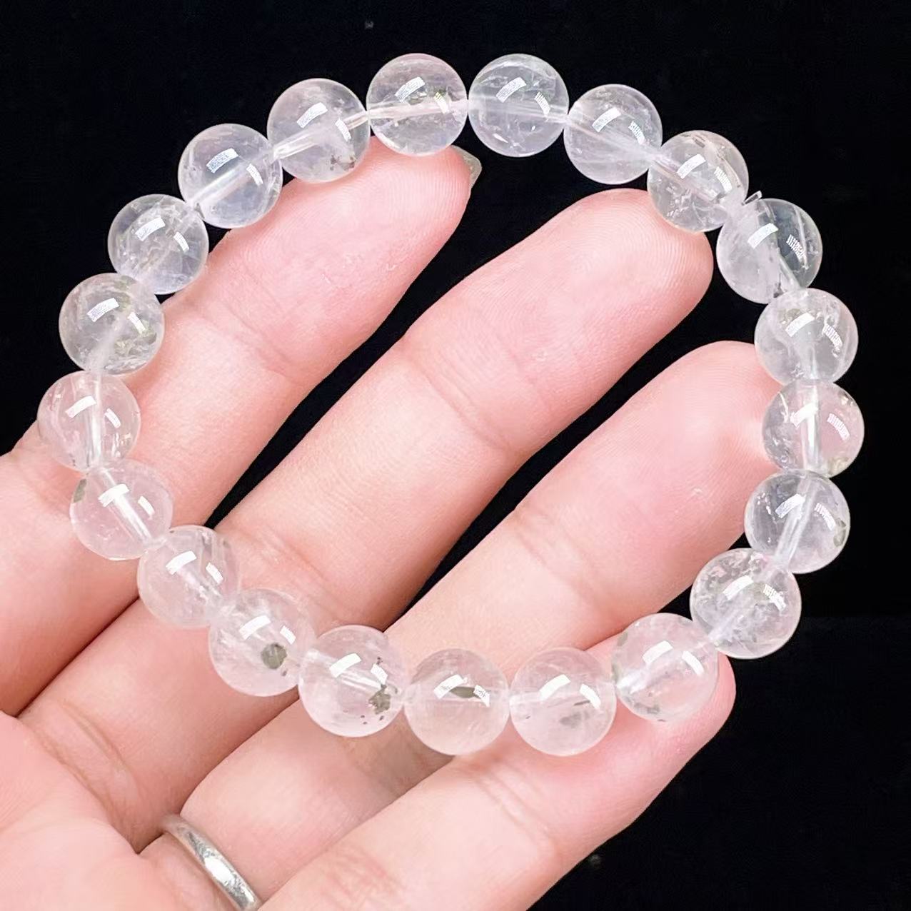 Yahoo! Yahoo!ショッピング(ヤフー ショッピング)PROME 天然石【一点物】高品質・透明体・内包物の輝き・希少鉱・黄鉄鉱入り水晶・パイライトインクォーツ・ペルー産・ブレスレット v58572