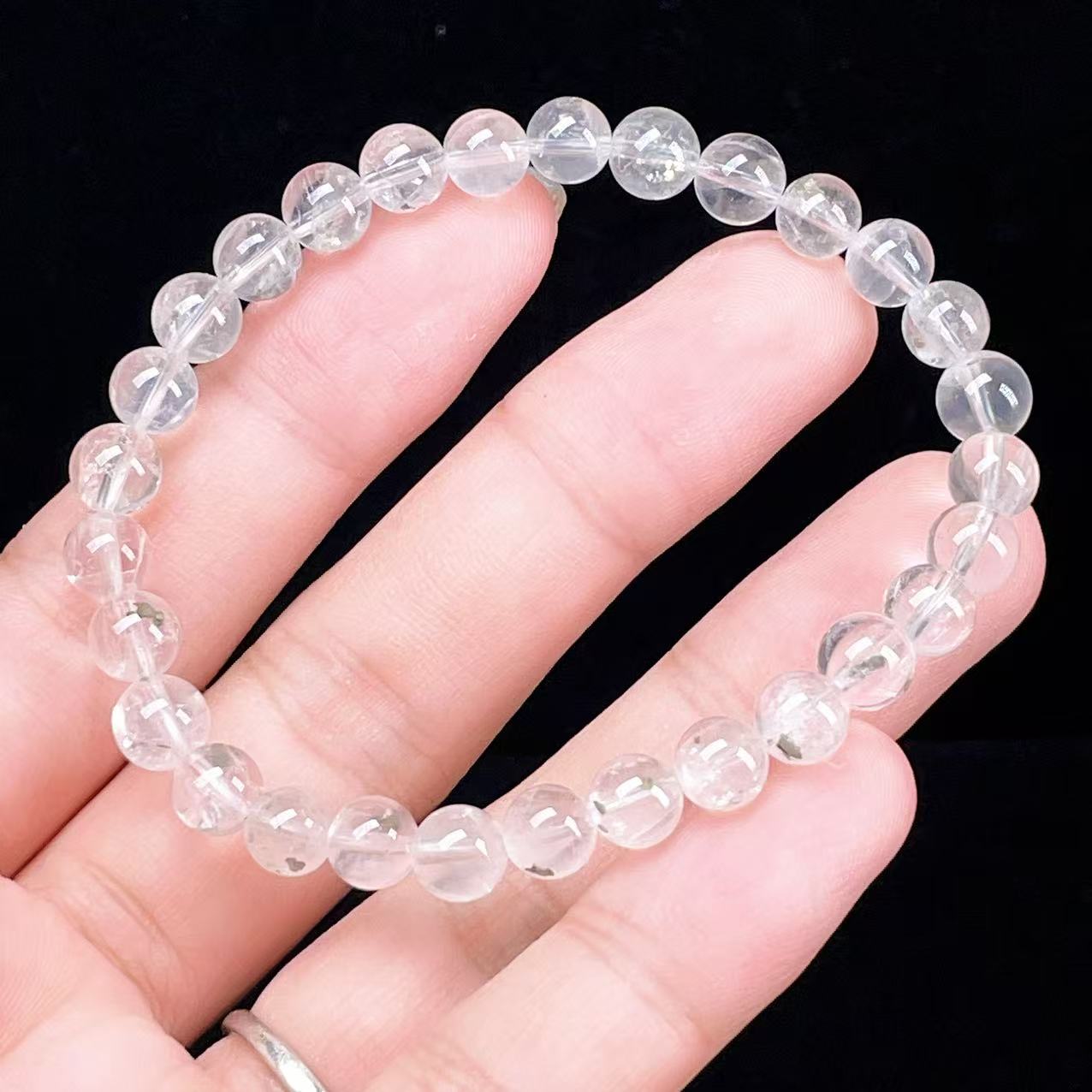 Yahoo! Yahoo!ショッピング(ヤフー ショッピング)PROME 天然石【一点物】高品質・透明体・内包物の輝き・希少鉱・黄鉄鉱入り水晶・パイライトインクォーツ・ペルー産・ブレスレット v58575