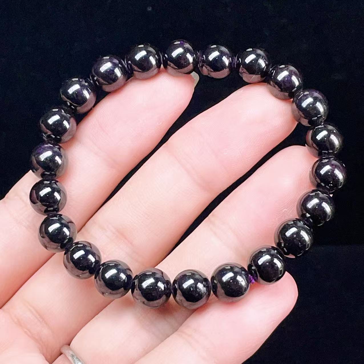 Yahoo! Yahoo!ショッピング(ヤフー ショッピング)PROME 天然石【一点物】高品質・希少鉱・再入荷困難・ミラーボール効果・濃紫・パープライト・紫鉱・ナビミア産・ブレスレット v58632