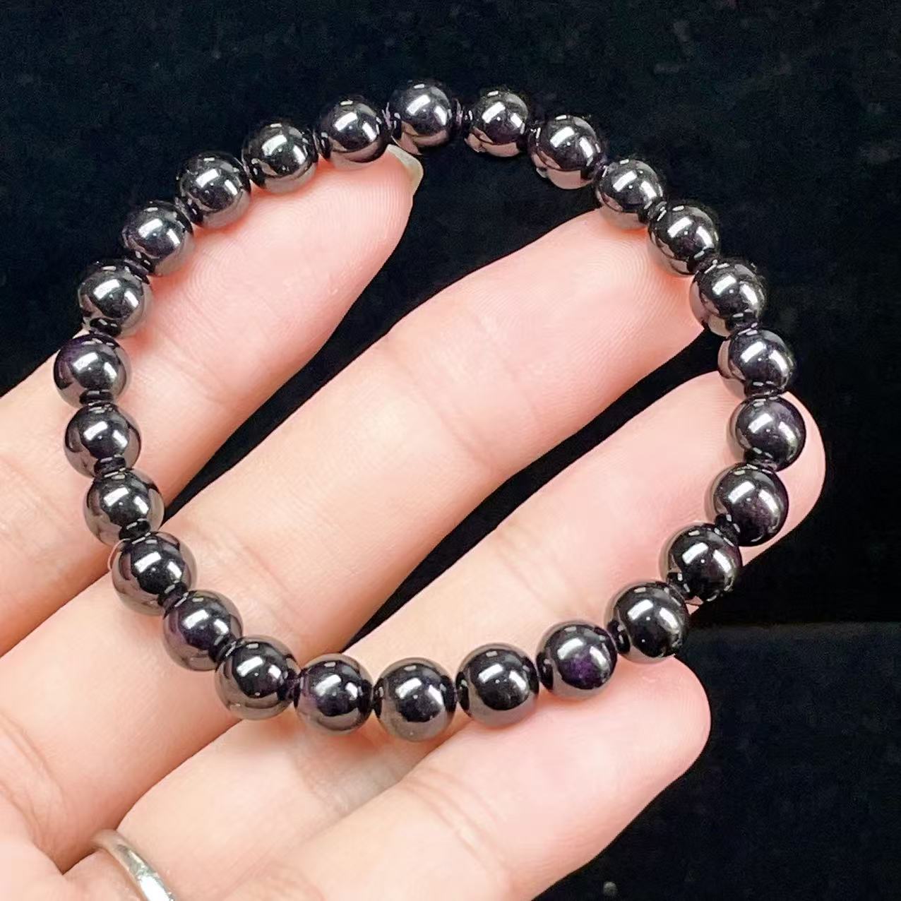 Yahoo! Yahoo!ショッピング(ヤフー ショッピング)PROME 天然石【一点物】高品質・希少鉱・再入荷困難・ミラーボール効果・濃紫・パープライト・紫鉱・ナビミア産・ブレスレット v58649