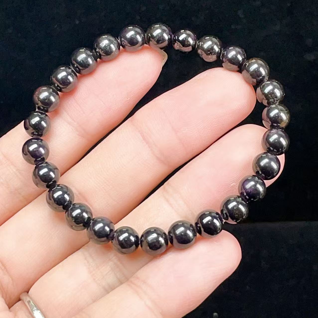Yahoo! Yahoo!ショッピング(ヤフー ショッピング)PROME 天然石【一点物】高品質・希少鉱・再入荷困難・ミラーボール効果・濃紫・パープライト・紫鉱・ナビミア産・ブレスレット v58660