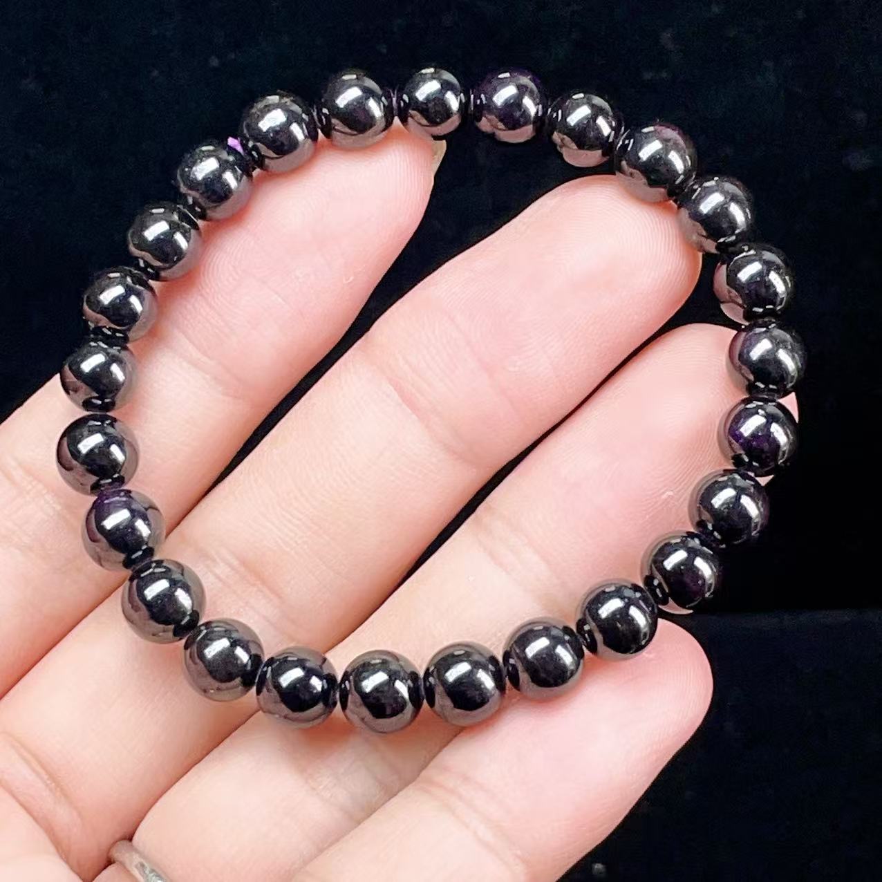 Yahoo! Yahoo!ショッピング(ヤフー ショッピング)PROME 天然石【一点物】高品質・希少鉱・再入荷困難・ミラーボール効果・濃紫・パープライト・紫鉱・ナビミア産・ブレスレット v58661