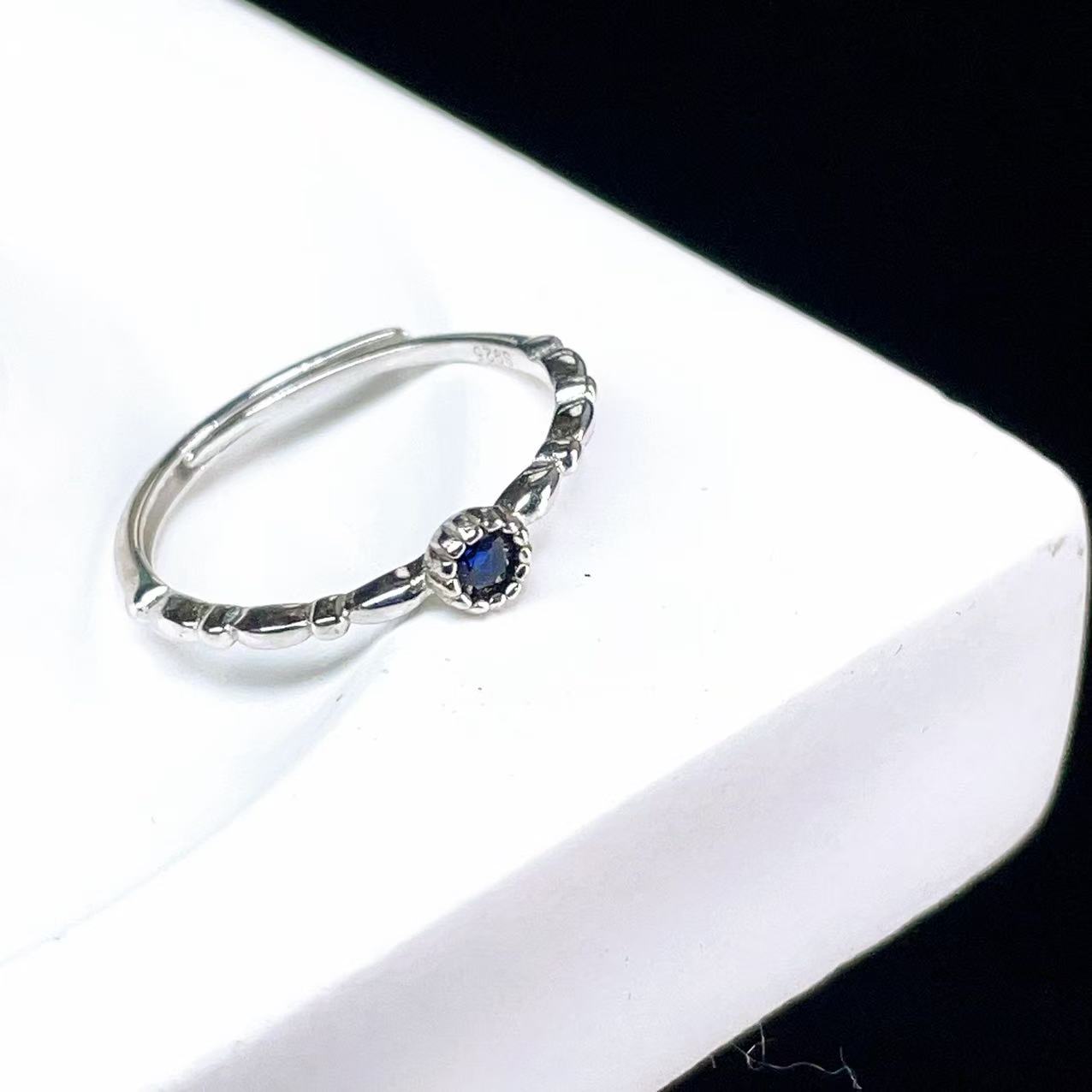 PROME 天然石【一点物】高品質・限定・再入荷不可・サファイア・指輪・フリーサイズ・SILVER925製・シルバー・v59085