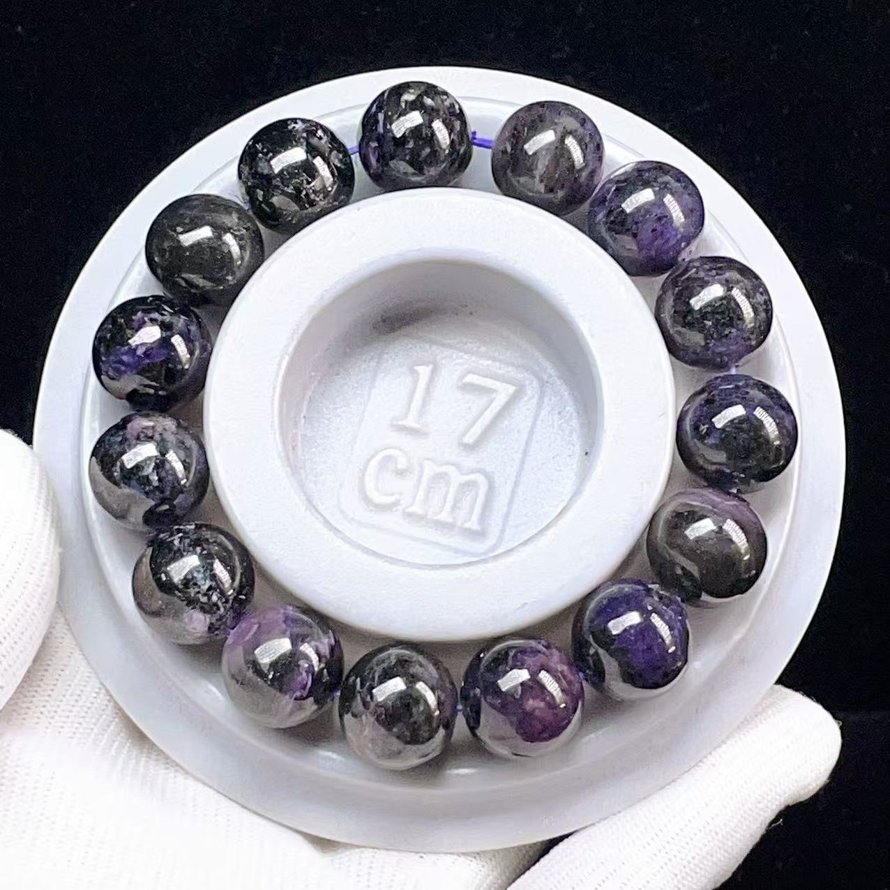 レディース 天然石 チャロアイト 12mm 17粒
