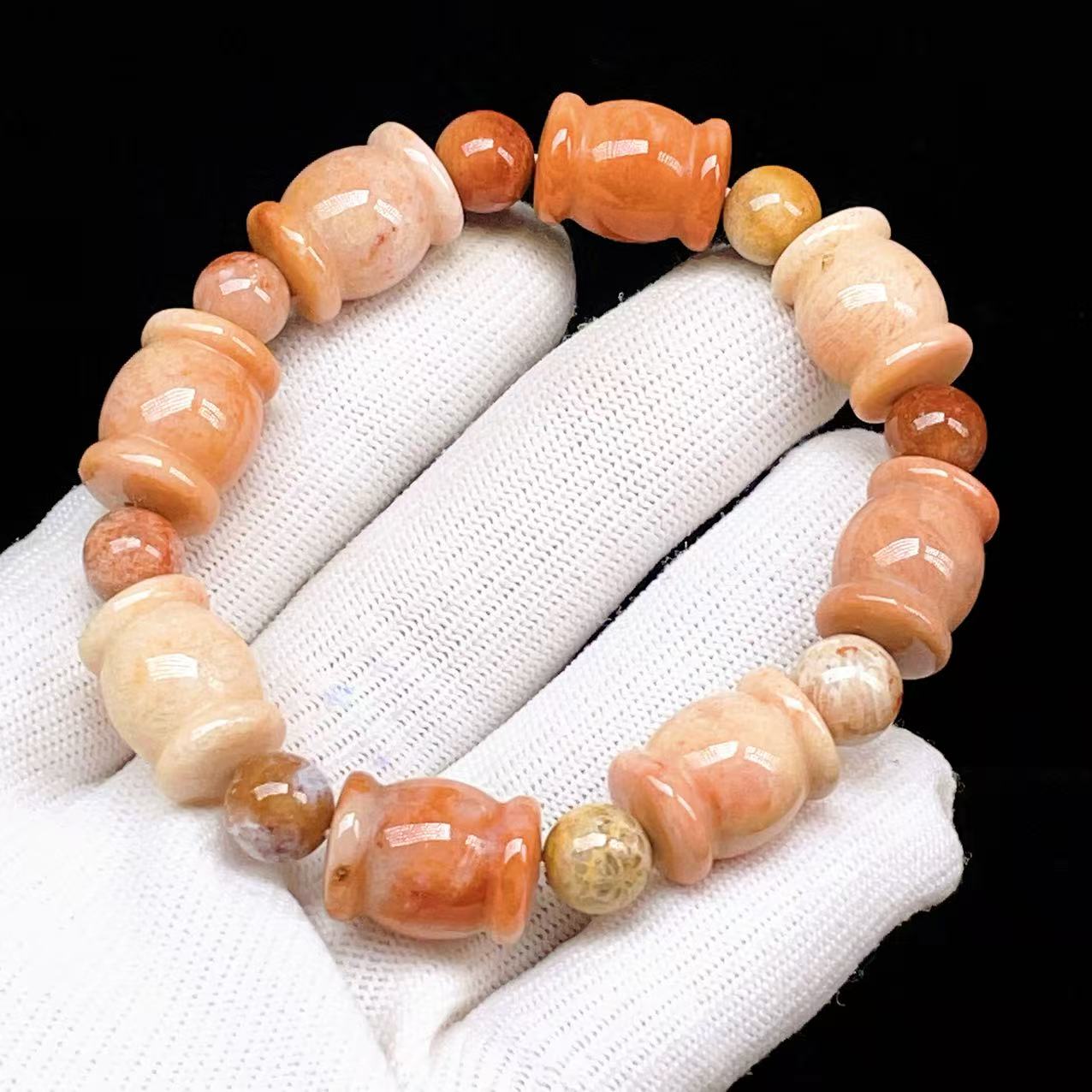 Yahoo! Yahoo!ショッピング(ヤフー ショッピング)PROME 天然石【一点物】フォシルコーラル・Fossil coral・化石珊瑚・インドネシア産・ブレスレット・ギフト用・v60441