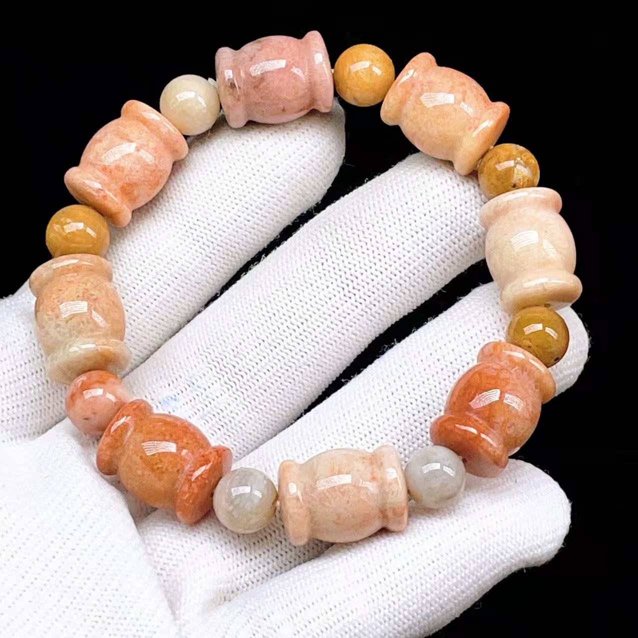 Yahoo! Yahoo!ショッピング(ヤフー ショッピング)PROME 天然石【一点物】フォシルコーラル・Fossil coral・化石珊瑚・インドネシア産・ブレスレット・ギフト用・v60443
