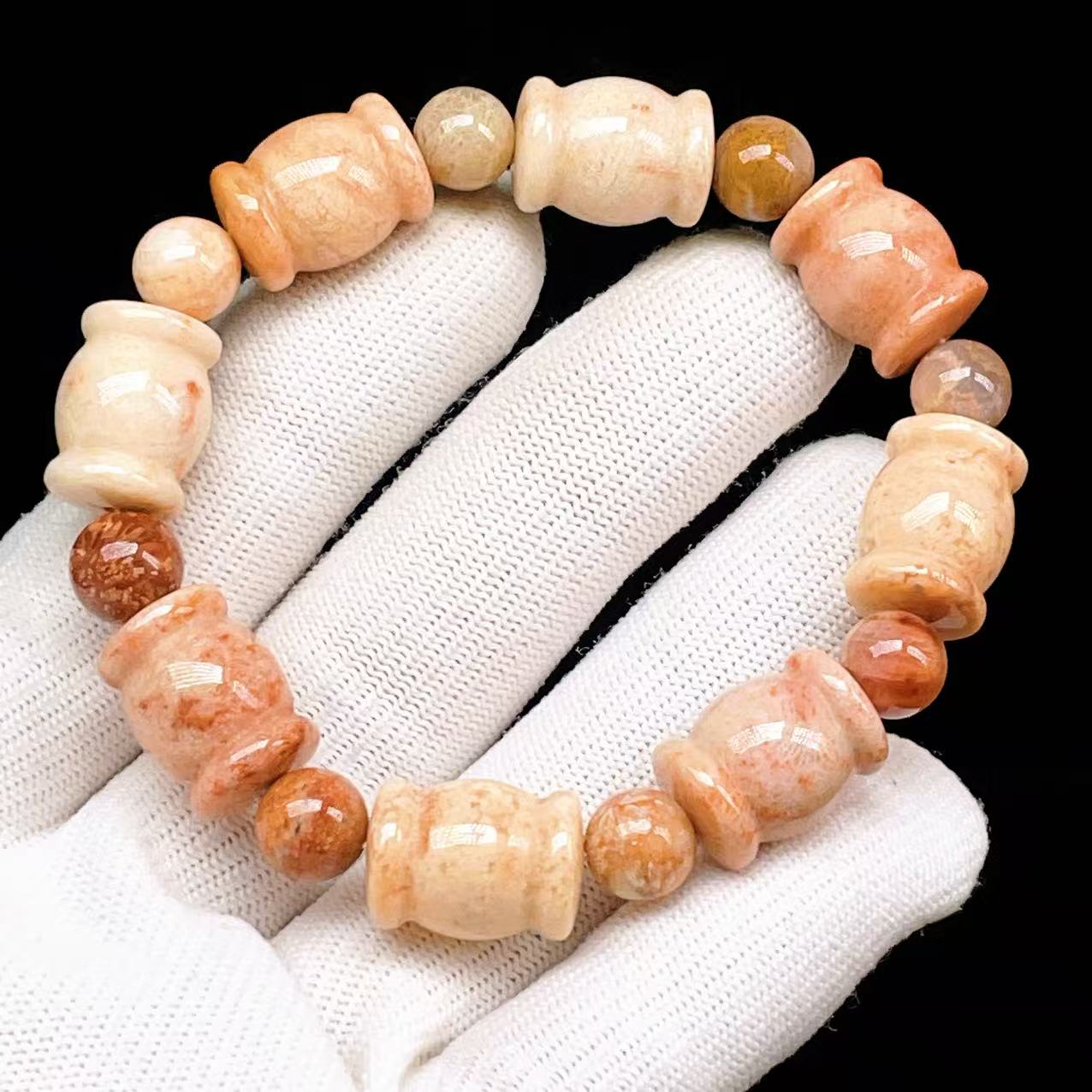 Yahoo! Yahoo!ショッピング(ヤフー ショッピング)PROME 天然石【一点物】フォシルコーラル・Fossil coral・化石珊瑚・インドネシア産・ブレスレット・ギフト用・v60444