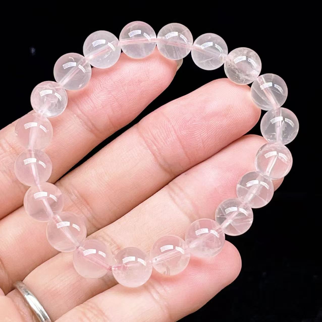Yahoo! Yahoo!ショッピング(ヤフー ショッピング)PROME 天然石【一点物】ローズクオーツ・アイリスクォーツ・マダガスカル産・ブレスレット・ギフト用・v60633