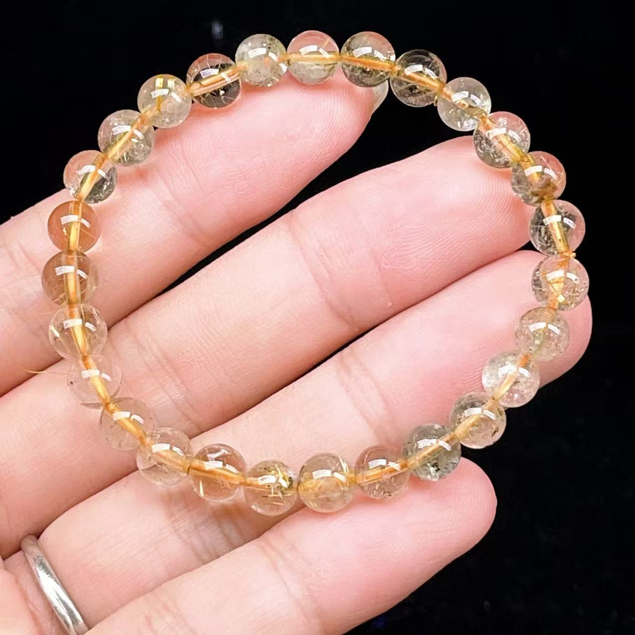 Yahoo! Yahoo!ショッピング(ヤフー ショッピング)PROME 天然石【一点物】ゴールデンルチルクォーツ・太陽放射ルチル・スタールチル・タイチンルチル・ブラジル産・ブレスレット v60748
