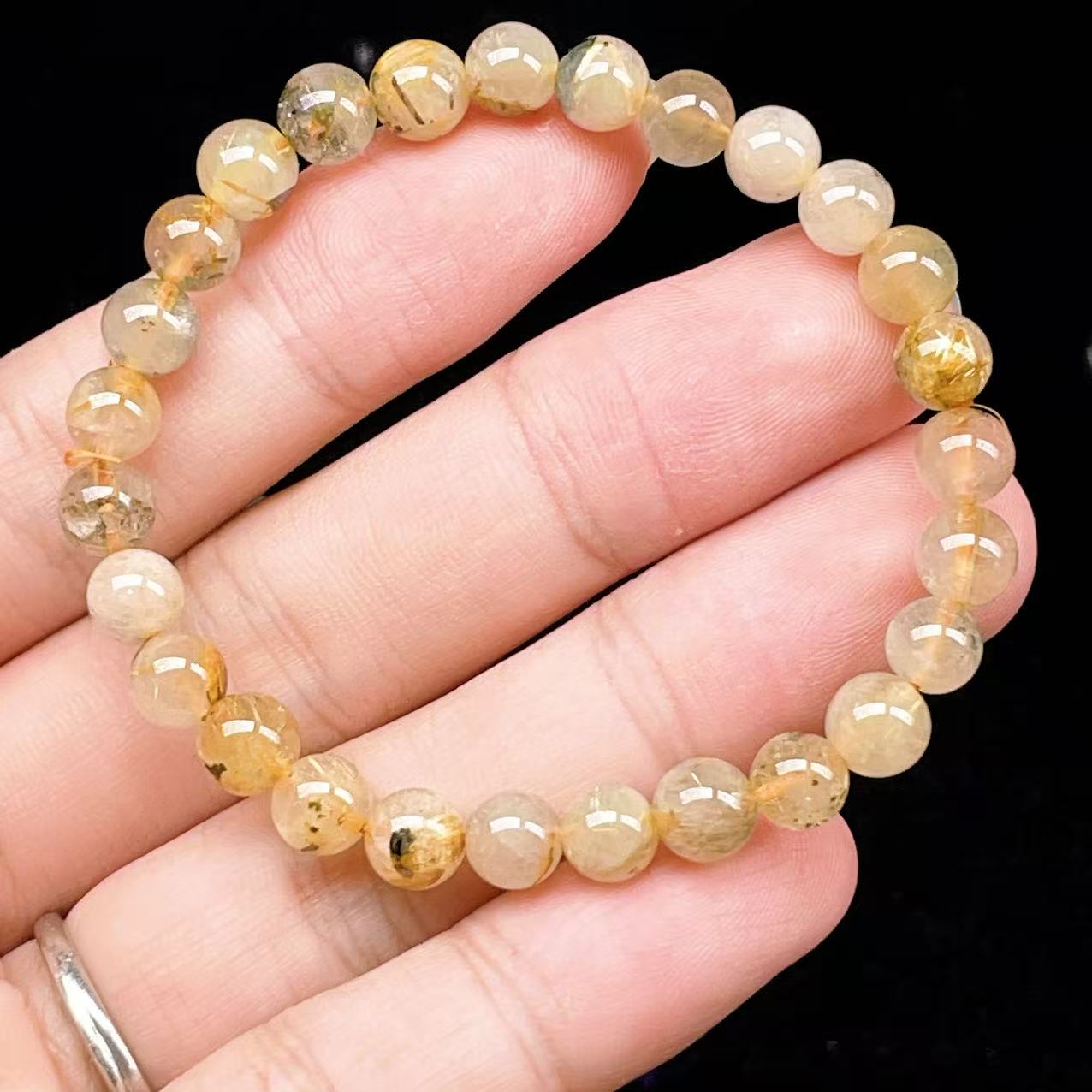 Yahoo! Yahoo!ショッピング(ヤフー ショッピング)PROME 天然石【一点物】ゴールデンルチルクォーツ・太陽放射ルチル・スタールチル・タイチンルチル・ブラジル産・ブレスレット v60760