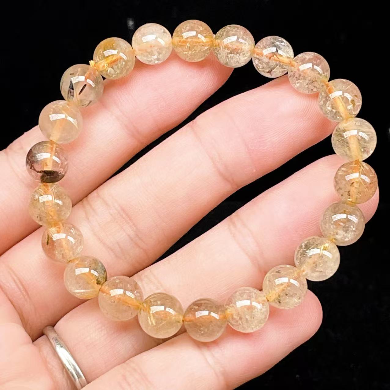 Yahoo! Yahoo!ショッピング(ヤフー ショッピング)PROME 天然石【一点物】ゴールデンルチルクォーツ・太陽放射ルチル・スタールチル・タイチンルチル・ブラジル産・ブレスレット v60762