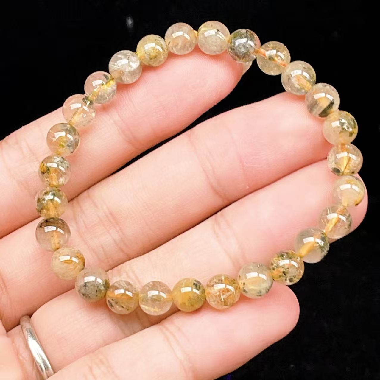 Yahoo! Yahoo!ショッピング(ヤフー ショッピング)PROME 天然石【一点物】ゴールデンルチルクォーツ・太陽放射ルチル・スタールチル・タイチンルチル・ブラジル産・ブレスレット v60768